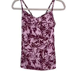 North Face Floral Print Women's Top - Pink and Burgundy